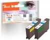 Peach Doppelpack 2 Tintenpatronen cyan kompatibel zu  Lexmark No. 100XLC*2, 14N1069E, 14N1093